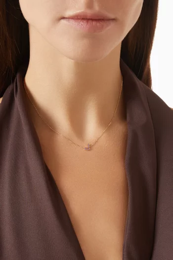 Oula Arabic Letter 'Lam' Enamel Necklace in 18kt Gold