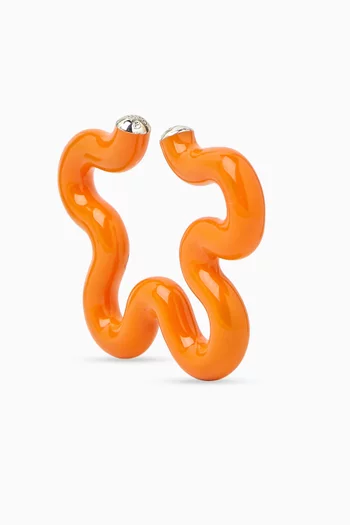 Flower Single Ear Cuff in Enamel-plated Silver