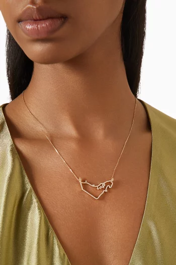 UAE Hobb Map Diamond Necklace in 18kt Gold