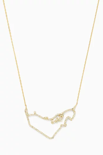 UAE Hobb Map Diamond Necklace in 18kt Gold
