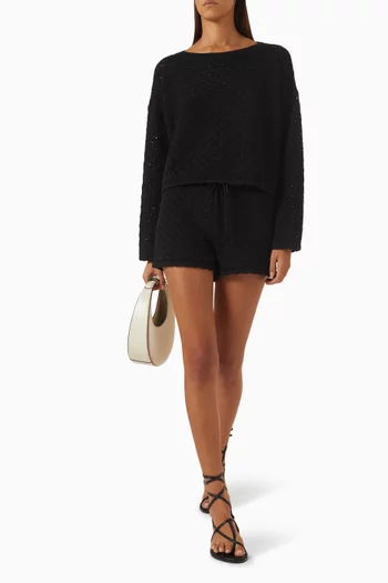 Rosie Cropped Pullover Top in Cotton-blend