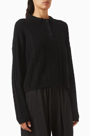 Elsie Relaxed Polo Sweater in Cashmere