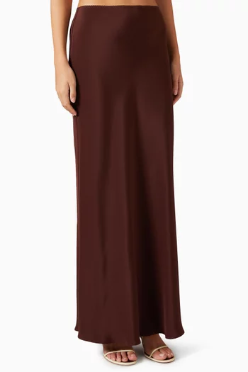 Grace C Scallop Trim Maxi Skirt in Silk