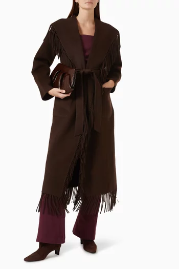 Carrie Fringed Robe Coat in Knit