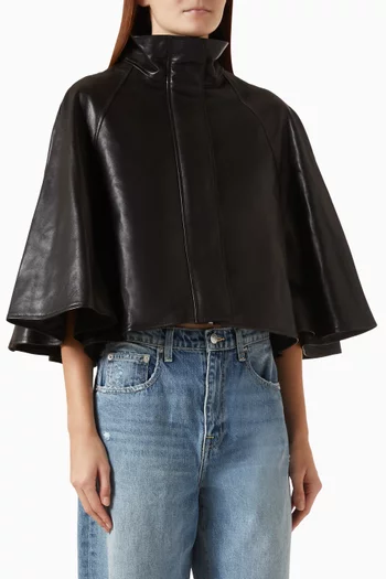 Orvik Cape Jacket in Leather