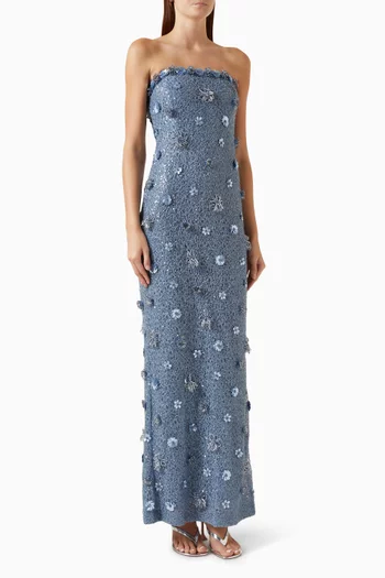 Serafina Strapless Embellished Gown