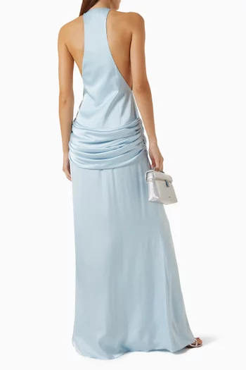 Rachel Draped Dress in Satin