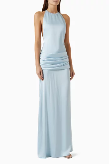 Rachel Draped Dress in Satin