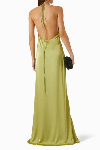 Kelly Lace-trim Dress in Satin
