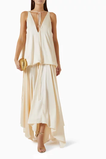 Kimberly V-back Dress in Satin