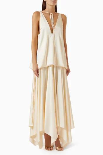 Kimberly V-back Dress in Satin