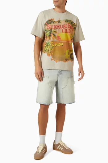 Distressed Astro Carpenter Shorts in Denim