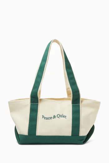 Mini Wordmark Small Boat Tote Bag in Canvas