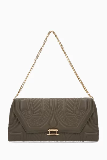 Lotus Clutch in Quilted Nappa