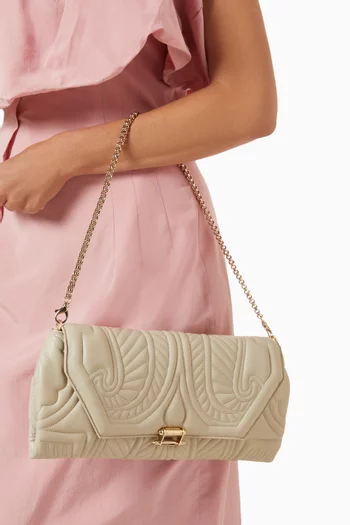 Lotus Clutch in Quilted Nappa