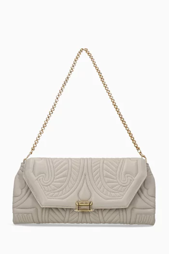 Lotus Clutch in Quilted Nappa