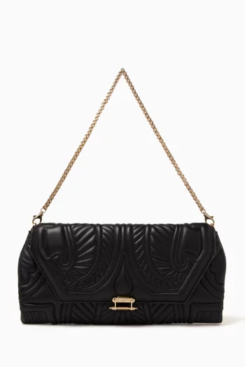Lotus Clutch in Quilted Nappa
