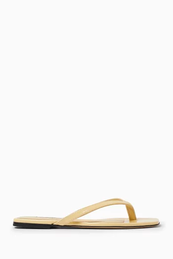 Flip Flop Flats in Naplack Leather