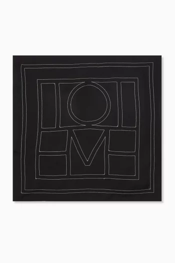 Embroidered Monogram Scarf in Organic-silk