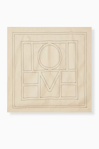Embroidered Monogram Scarf in Organic-silk