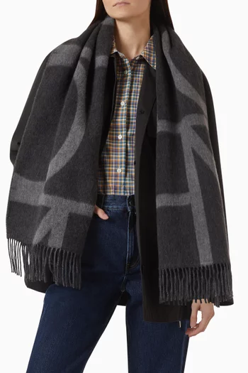 Monogram Brushed Scarf in Wool