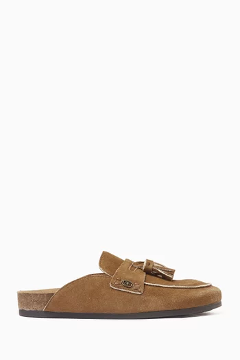 Astrid Slides with Tassles in Suede