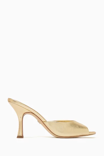 Jeanie 85 Mule Sandals in Metallic Leather