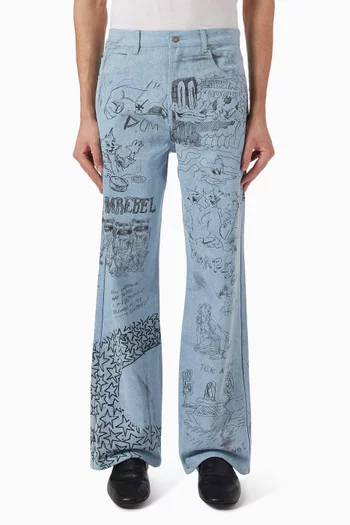 Sketchy Bootcut Jeans in Denim