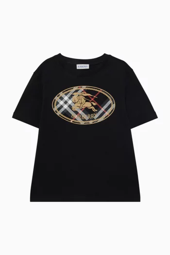 Check Knight Stamp T-shirt in Cotton