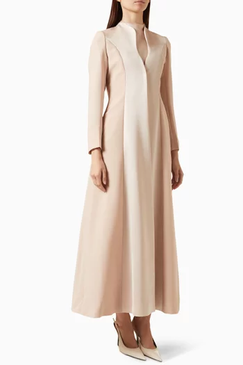 Panelled Blazer Abaya in Silk & Crepe