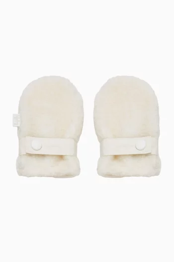 Curly Fur-effect Baby Gloves