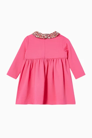 Floral-print Collar Dress