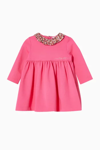 Floral-print Collar Dress