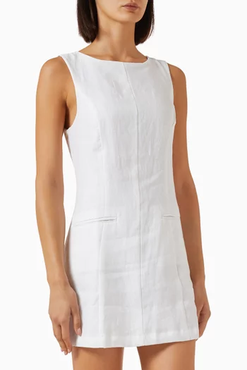 Citron Mini Dress in Linen