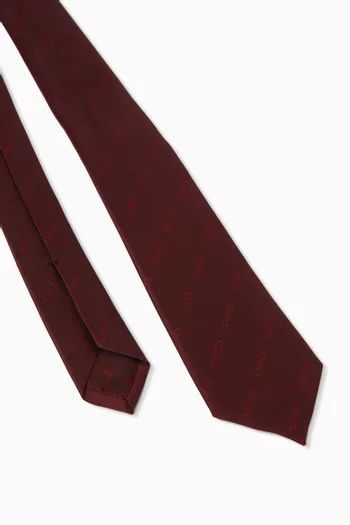 Logo Jacquard Tie in Silk