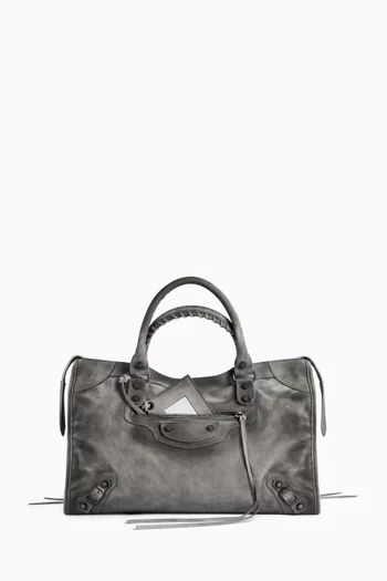 Medium Le City Bag in Suede Calfskin