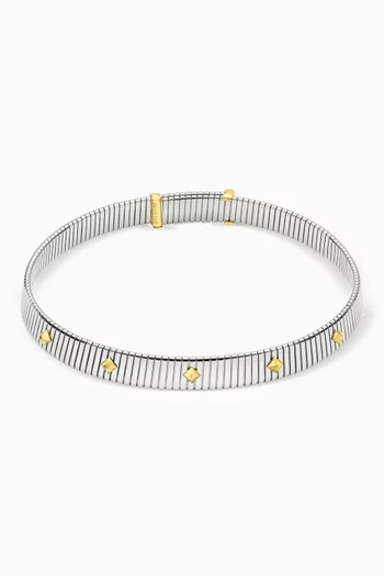 Tubogas Necklace in 18kt Yellow Gold & Steel