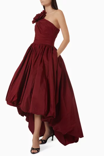 One-shoulder Flower Gown
