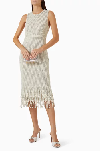 Pearl Beaded Midi Dress