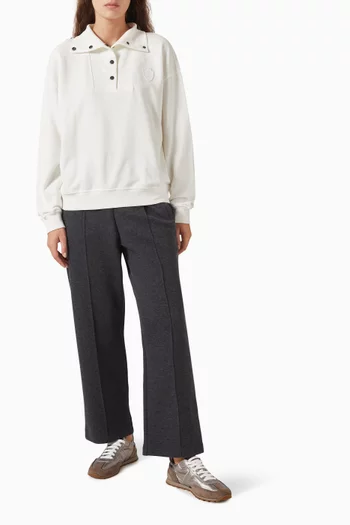 Logo High-collar Sweatshirt in Cotton French Terry