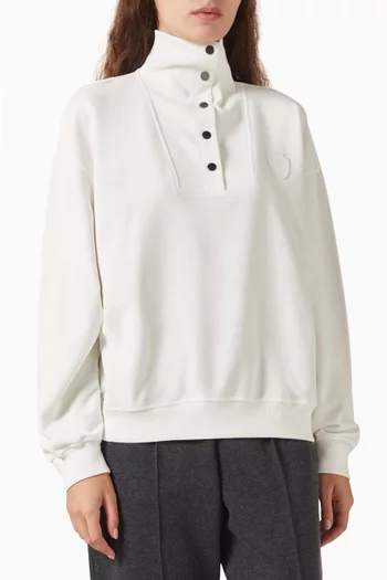 Logo High-collar Sweatshirt in Cotton French Terry