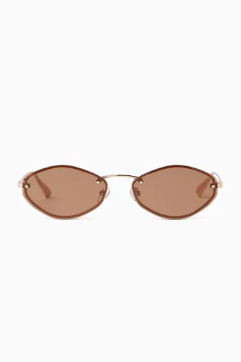 Bellini Oval Sunglasses in Stainless Steel
