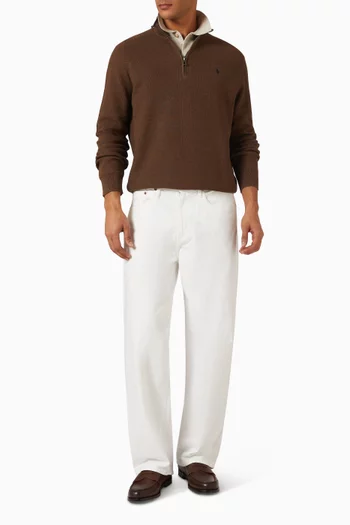 Logo Half-zip Sweater in Cotton-knit