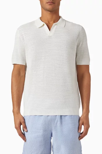 Logo Polo T-shirt in Cotton-linen
