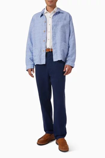 Buttoned Sport Shirt in Linen