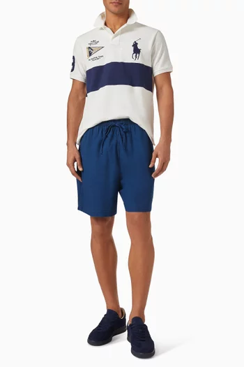 Chambray Drawstring Shorts in Cotton