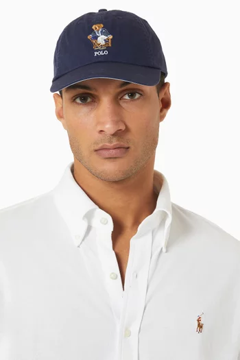 Embroidered-logo Baseball Cap in Cotton