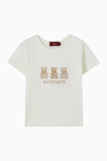 Three Teddy Bear Logo T-shirt