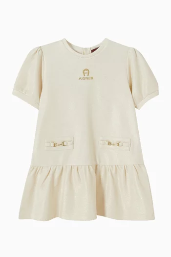 Gold-crest Logo Dress