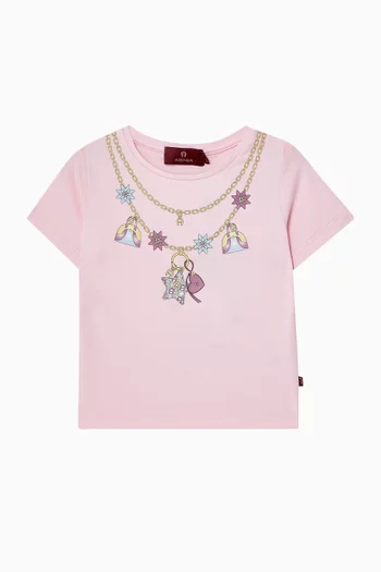Charm Necklace Printed T-shirt
